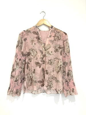 Alice+Olivia Pink Floral Blouse XS