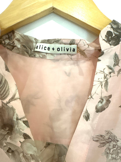 Alice+Olivia Pink Floral Blouse XS