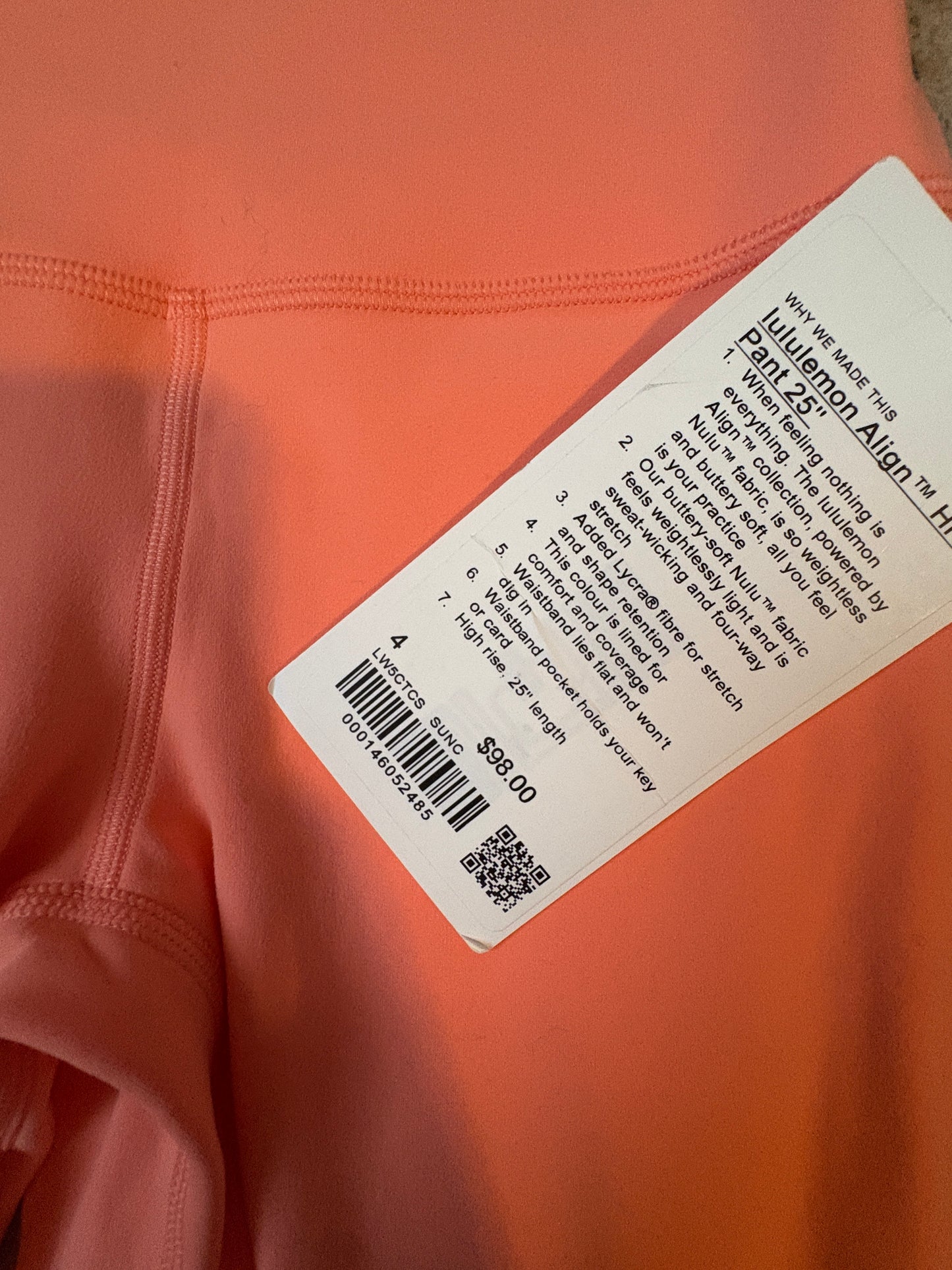 New With Tags Lululemon Align HR Pant 25" UK 8