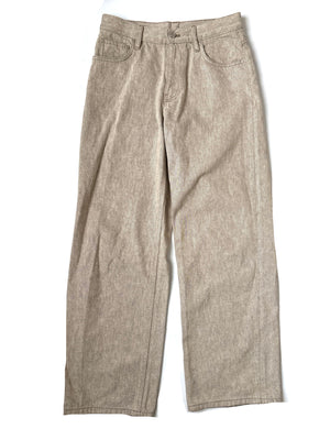 Massimo Dutti Light Grey Wide Leg Hemp Jeans UK 8