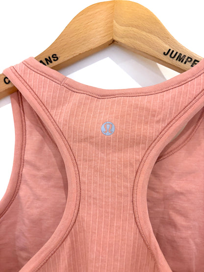 Lululemon Pink Ribbed Sports Top UK 10