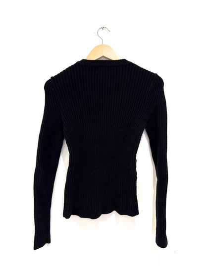 Ganni Crystal Embellished Black Knit S