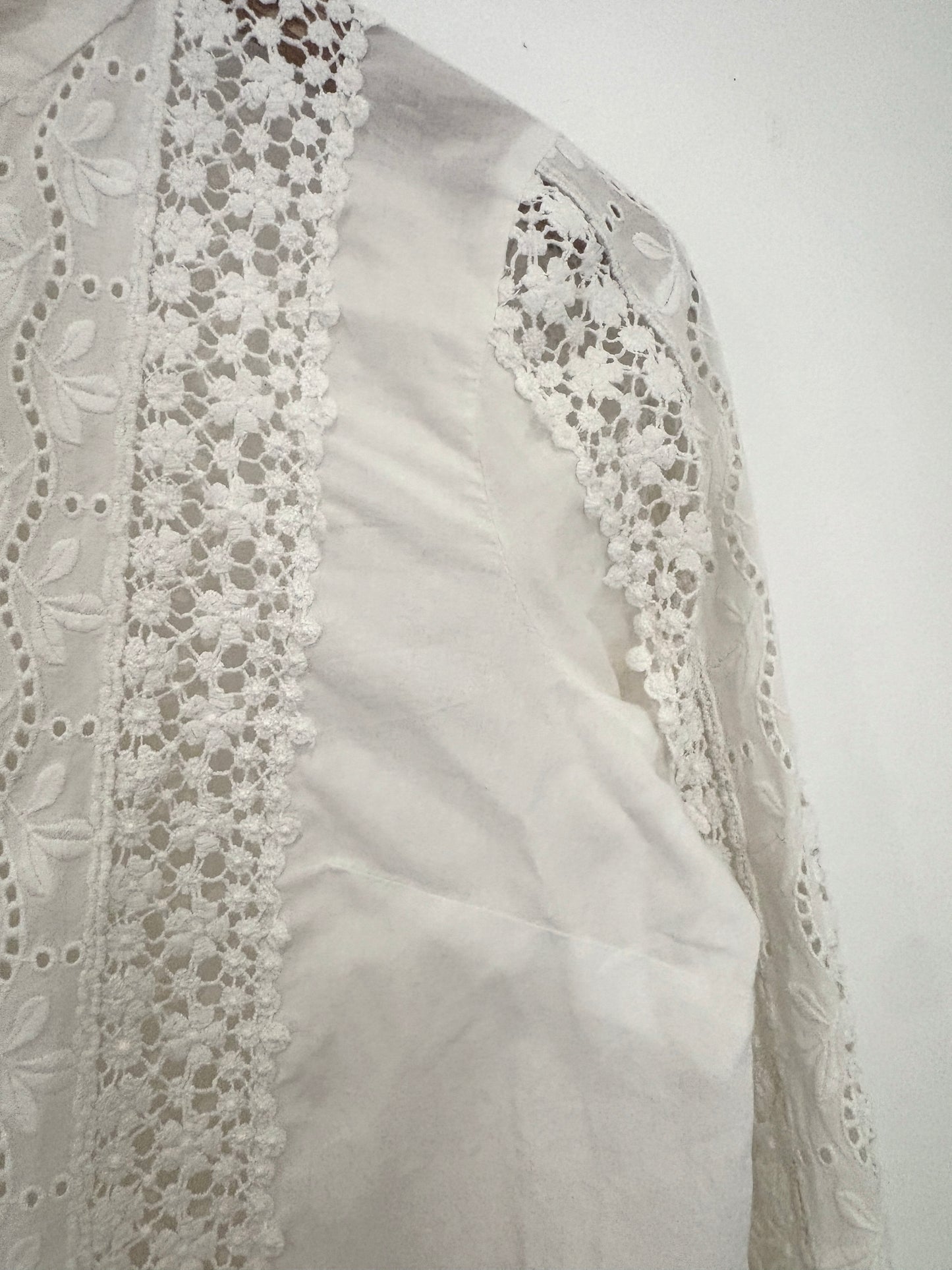Sézane Lace White Shirt UK 8
