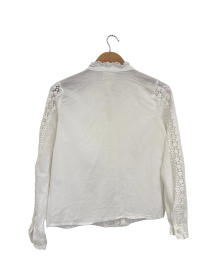 Sézane Lace White Shirt UK 8
