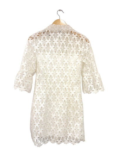 New With Tags Sandro White Embroidered Lace Mini Dress UK 6