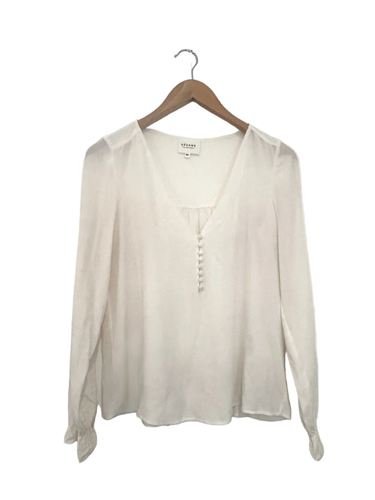 Sezane White Silk Shirt