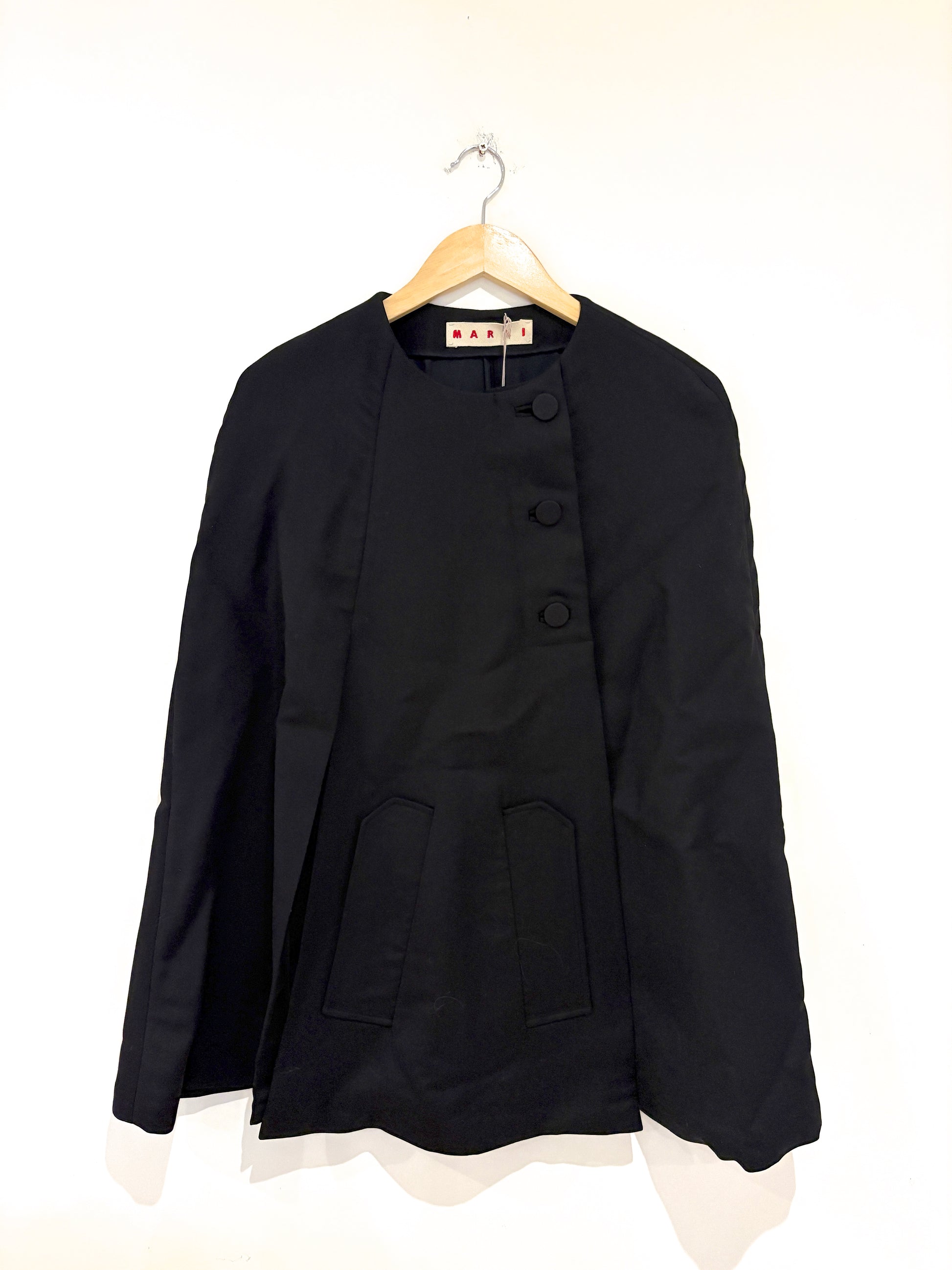 Marni Double Face Silk Wool Cape Coat 