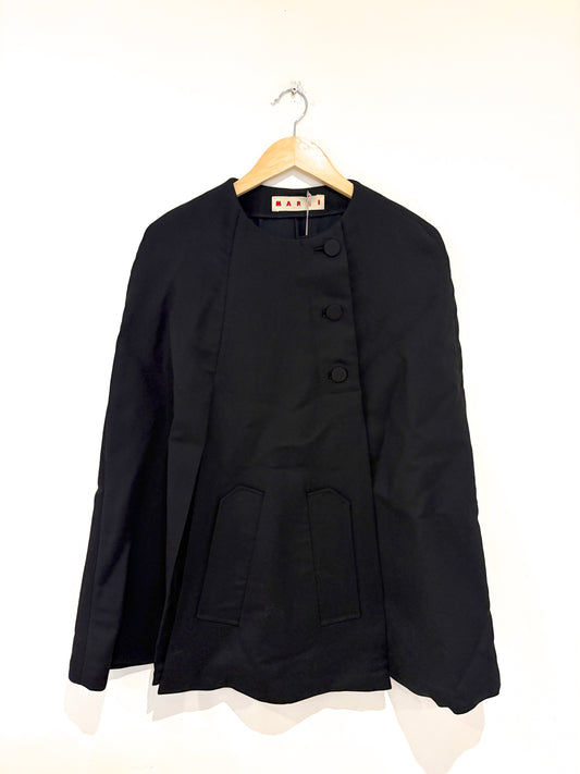 Marni Double Face Silk Wool Cape Coat 