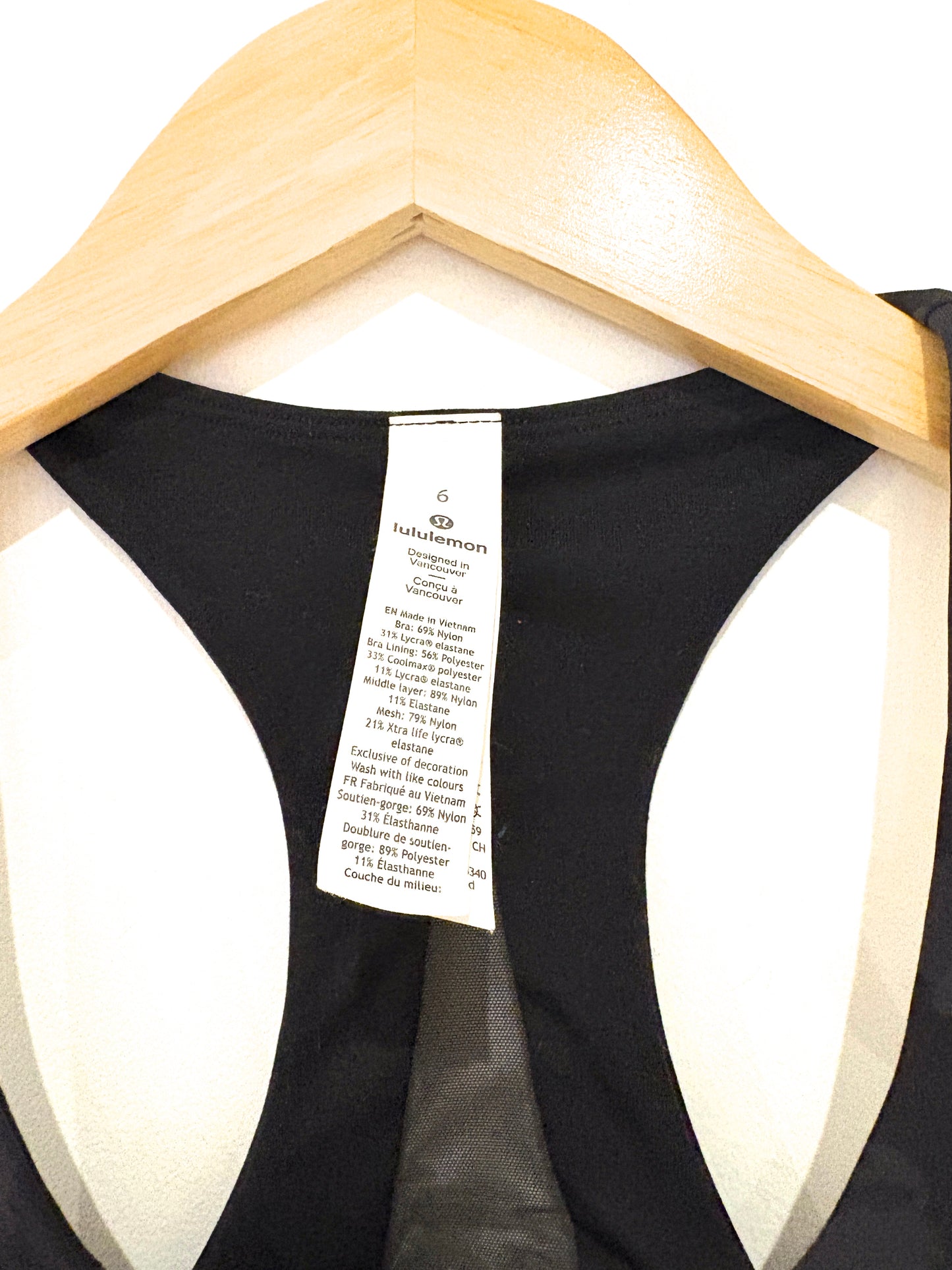 Lululemon Black Army Print Sports Bra UK 10