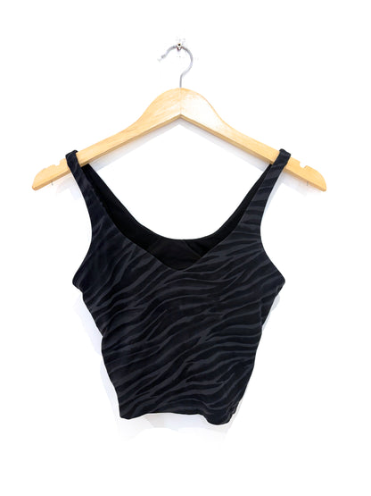 Lululemon Black Zebra Print Cropped Sports Top 