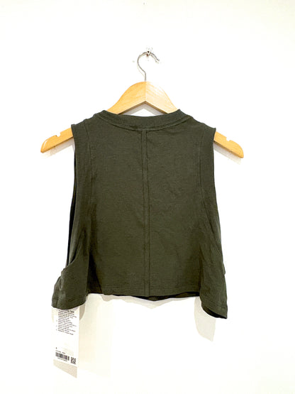 New With Tags Lululemon Khaki Crop Tank UK 12