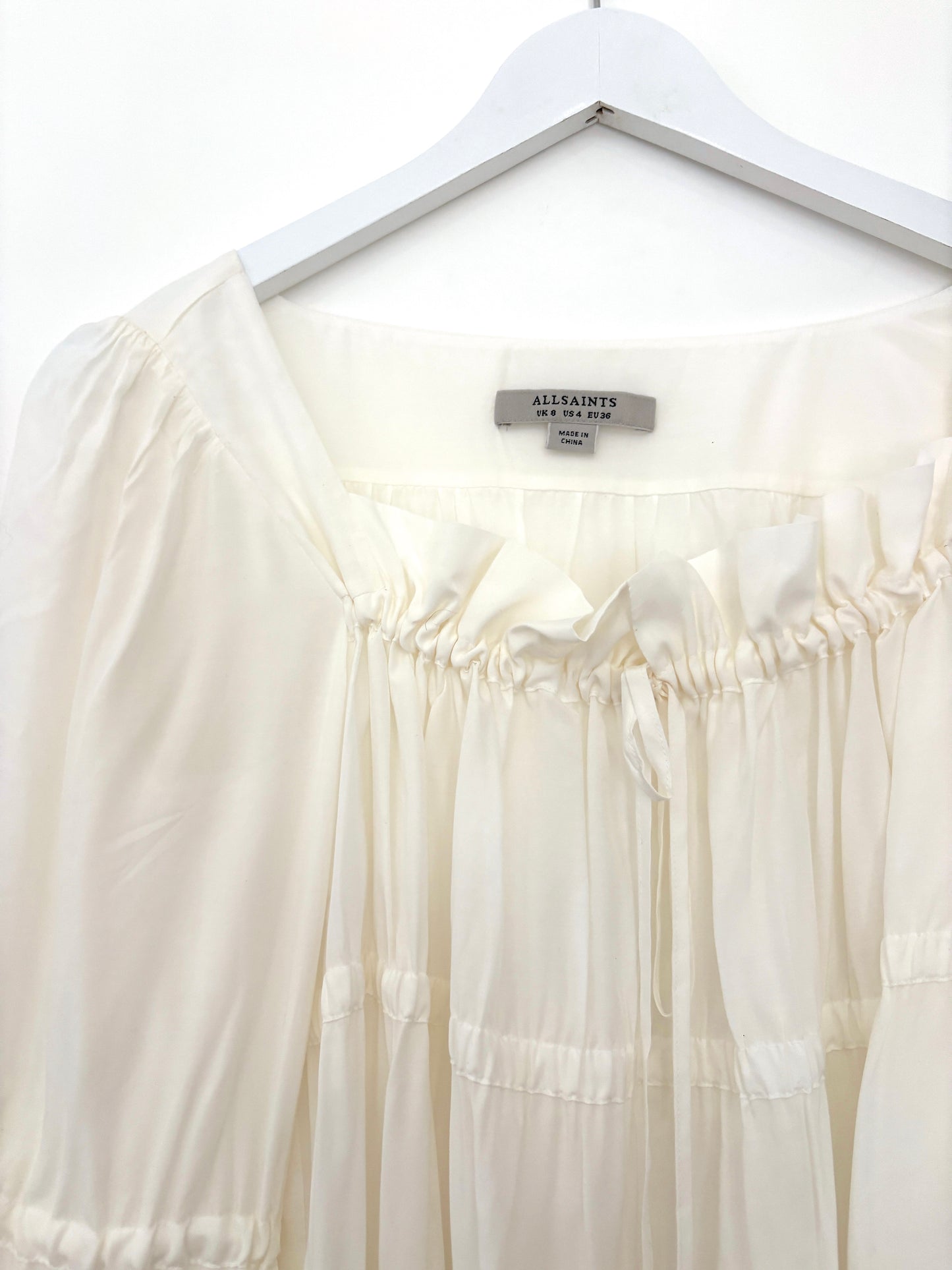 All Saints Kimi Silk Blend Top UK 8