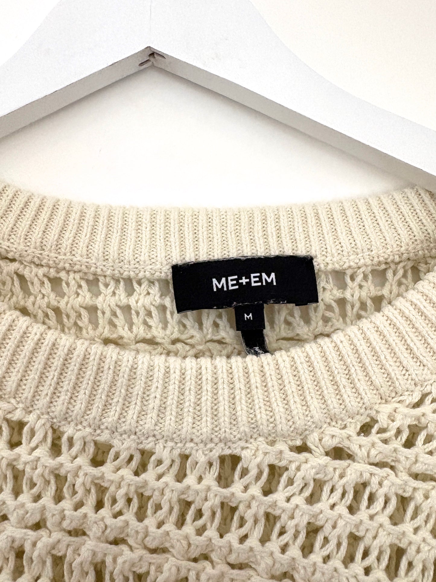 Me+Em Chunky Cotton Open Weave Jumper M