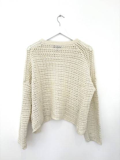 Me+Em Chunky Cotton Open Weave Jumper M