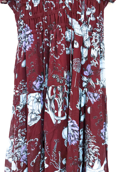 New With Tags La Ligne Tiered Smocked Chiffon Midi Dress S