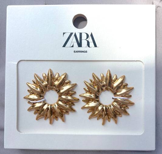 Zara Large Metal Sun Earrings
