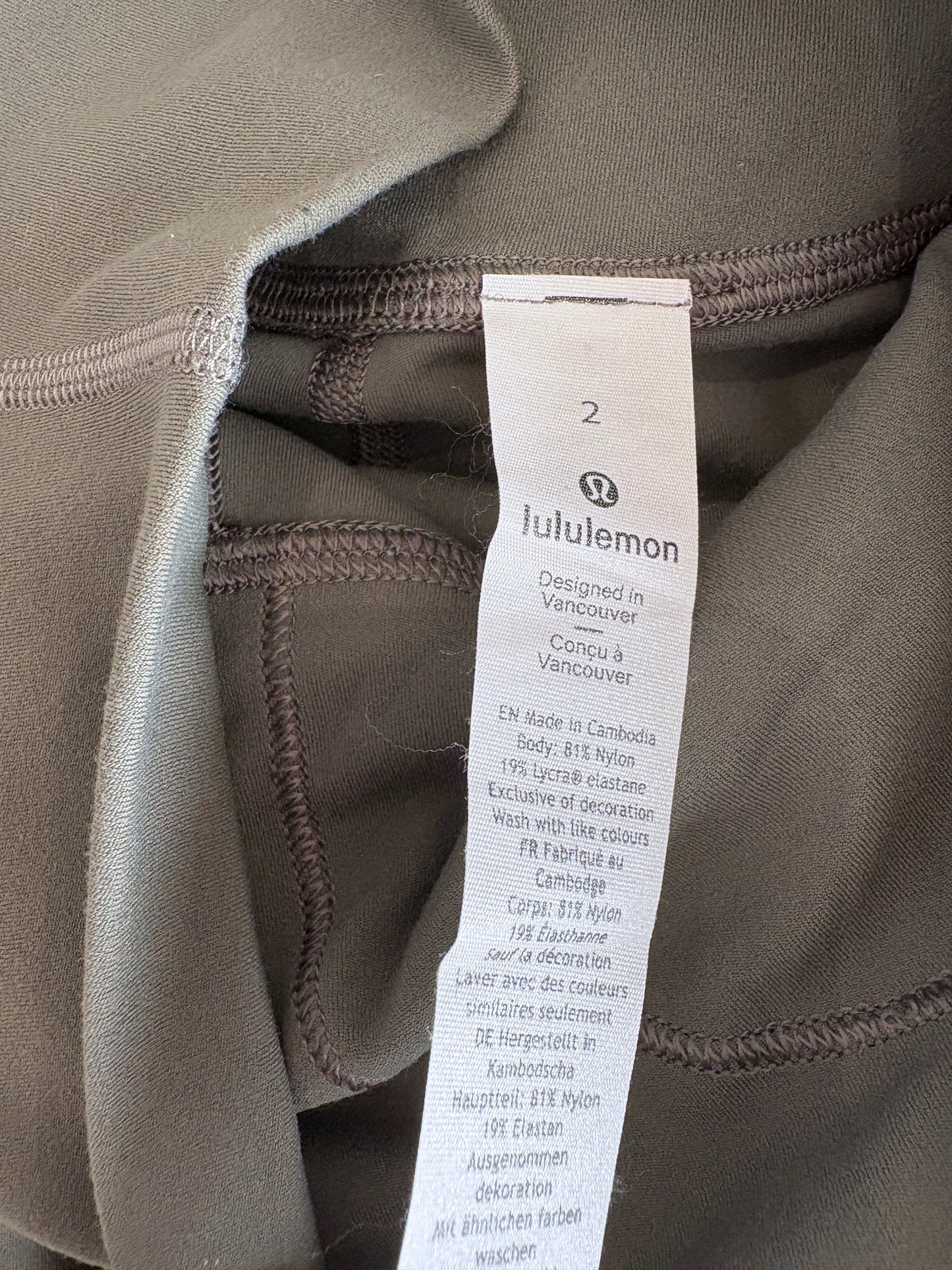 Lululemon Align Khaki Leggings UK 6 25"