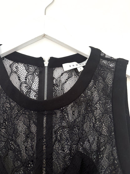 Sandro Lace Black Blouse S