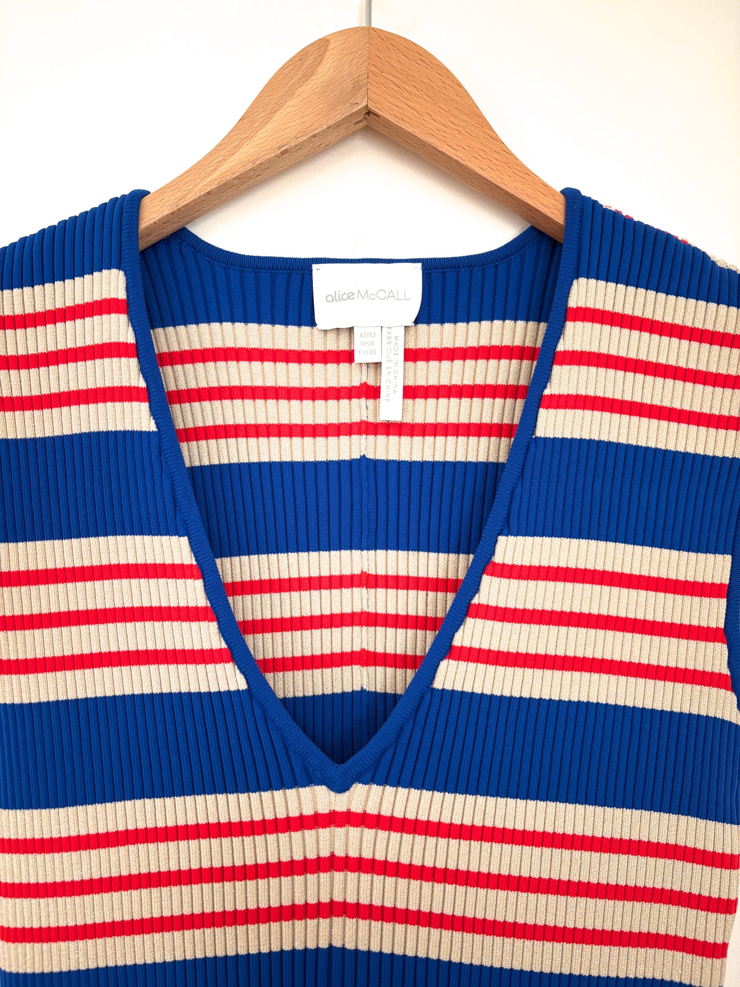 Alice McCall Striped Knit Dress UK 12