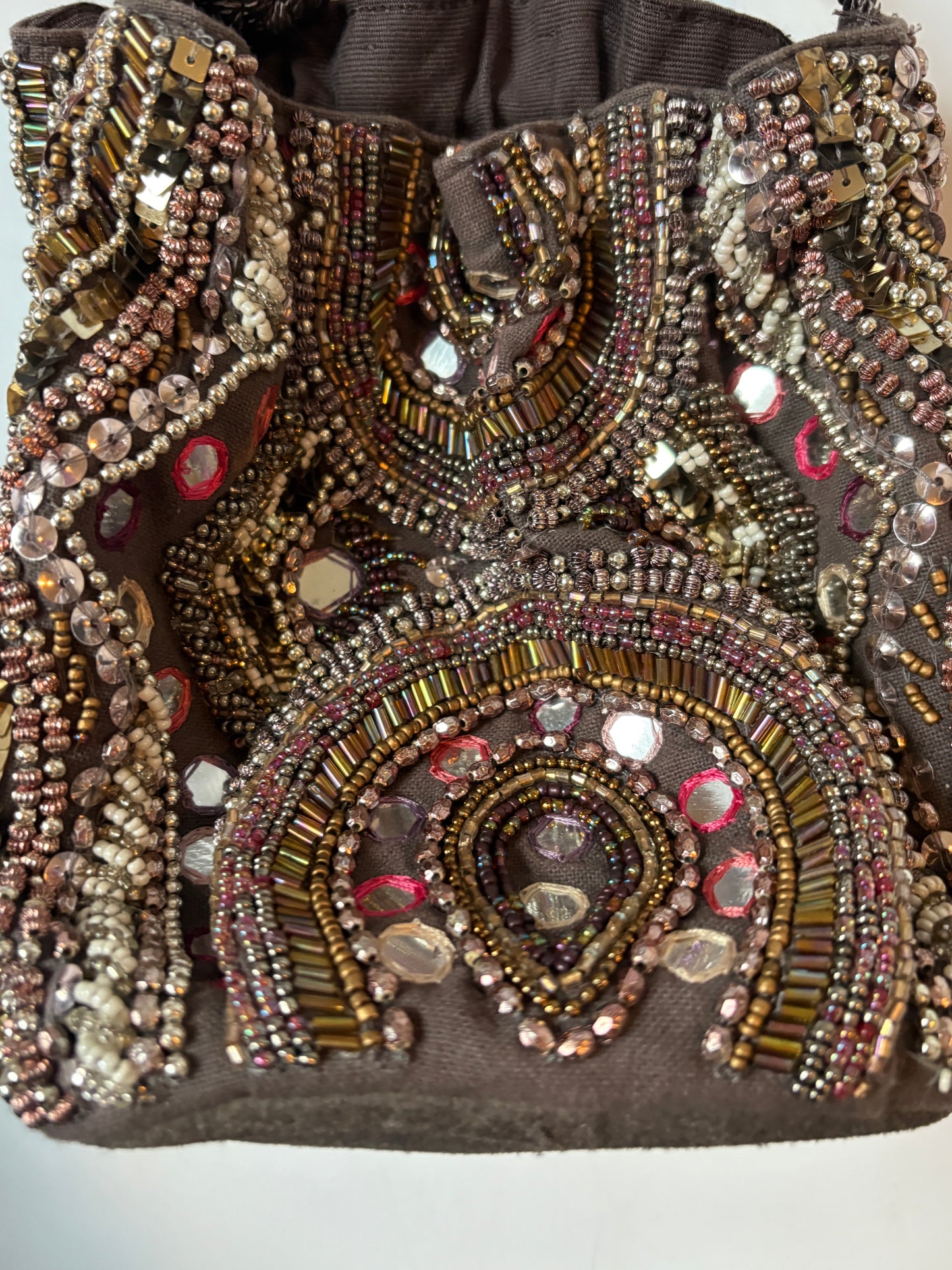 Zara Beaded Cross Body Bucket Bag