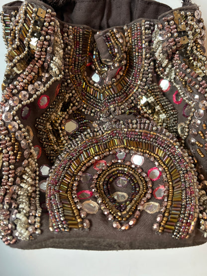 Zara Beaded Cross Body Bucket Bag