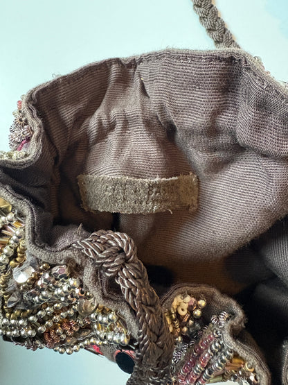 Zara Beaded Cross Body Bucket Bag