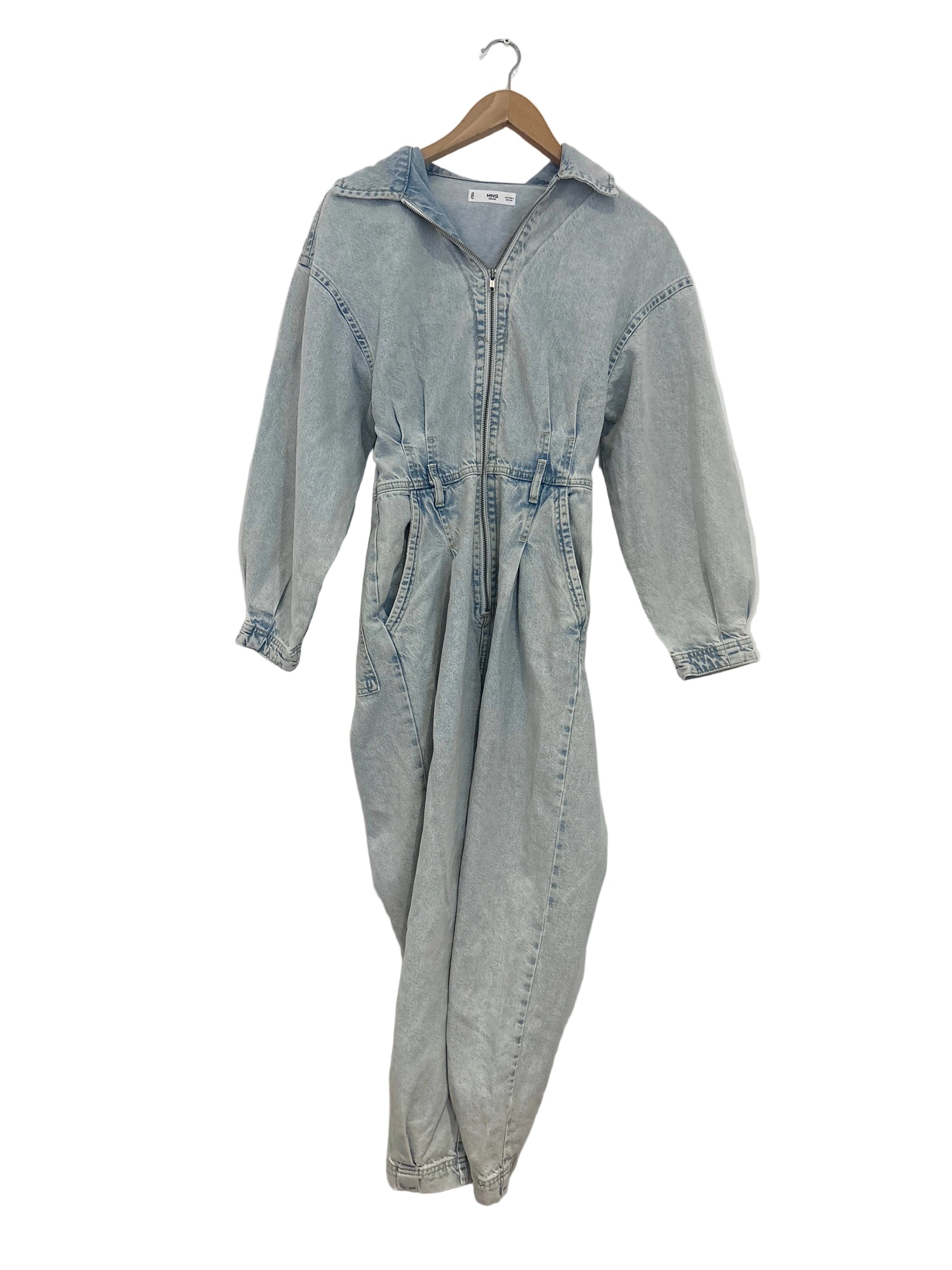 Mango light denim jumpsuit