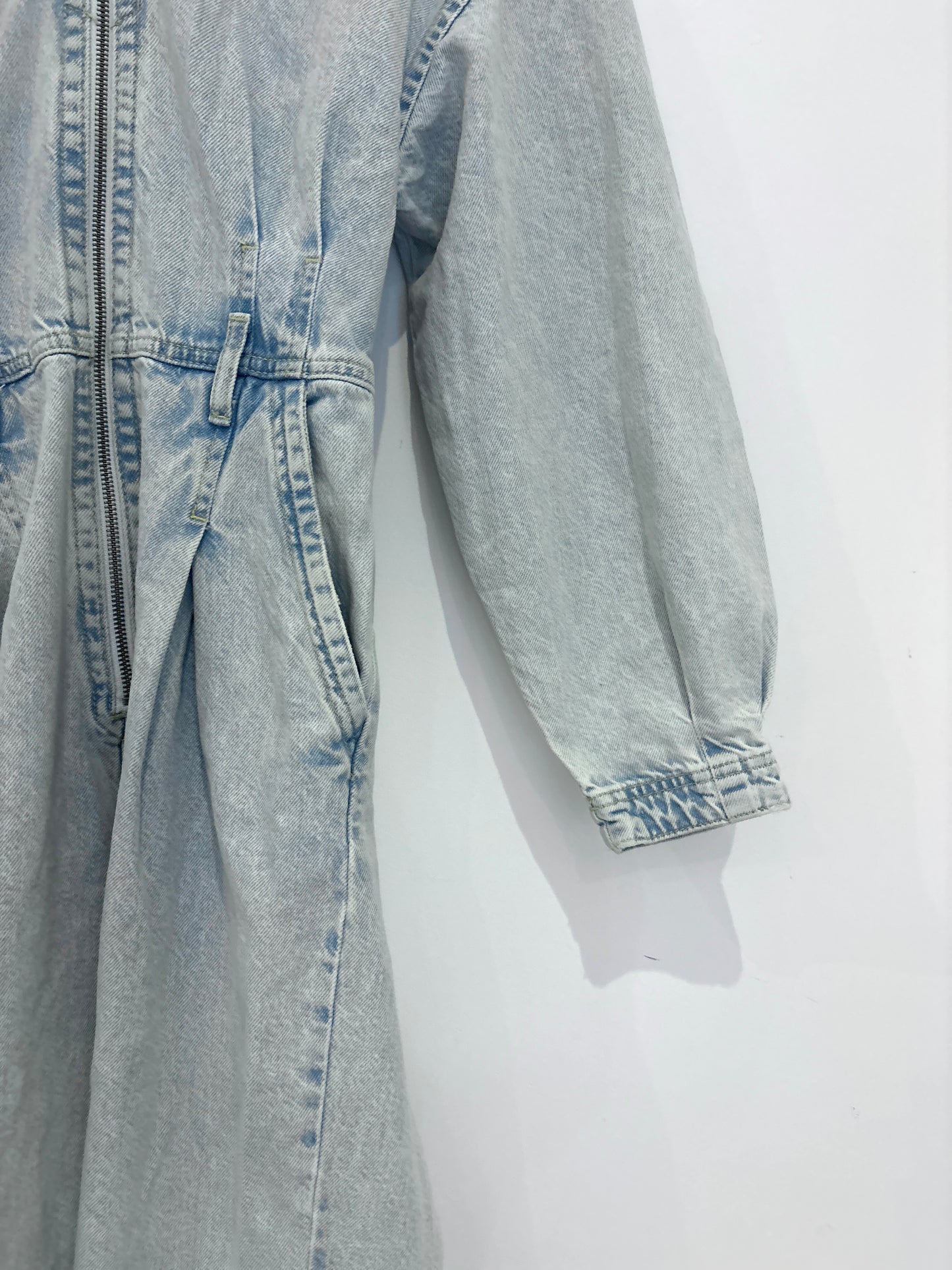 Mango Light Blue Denim Jumpsuit S