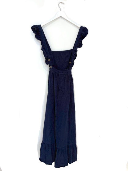 Pink City Prints Navy Dungaree Dress M