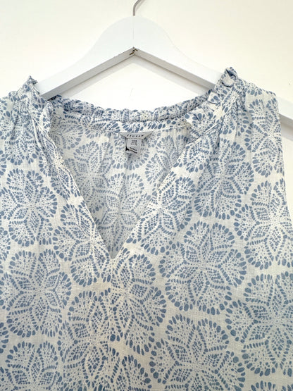Jigsaw Print Linen Dress UK 8