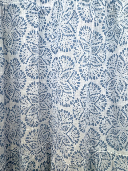Jigsaw Print Linen Dress UK 8