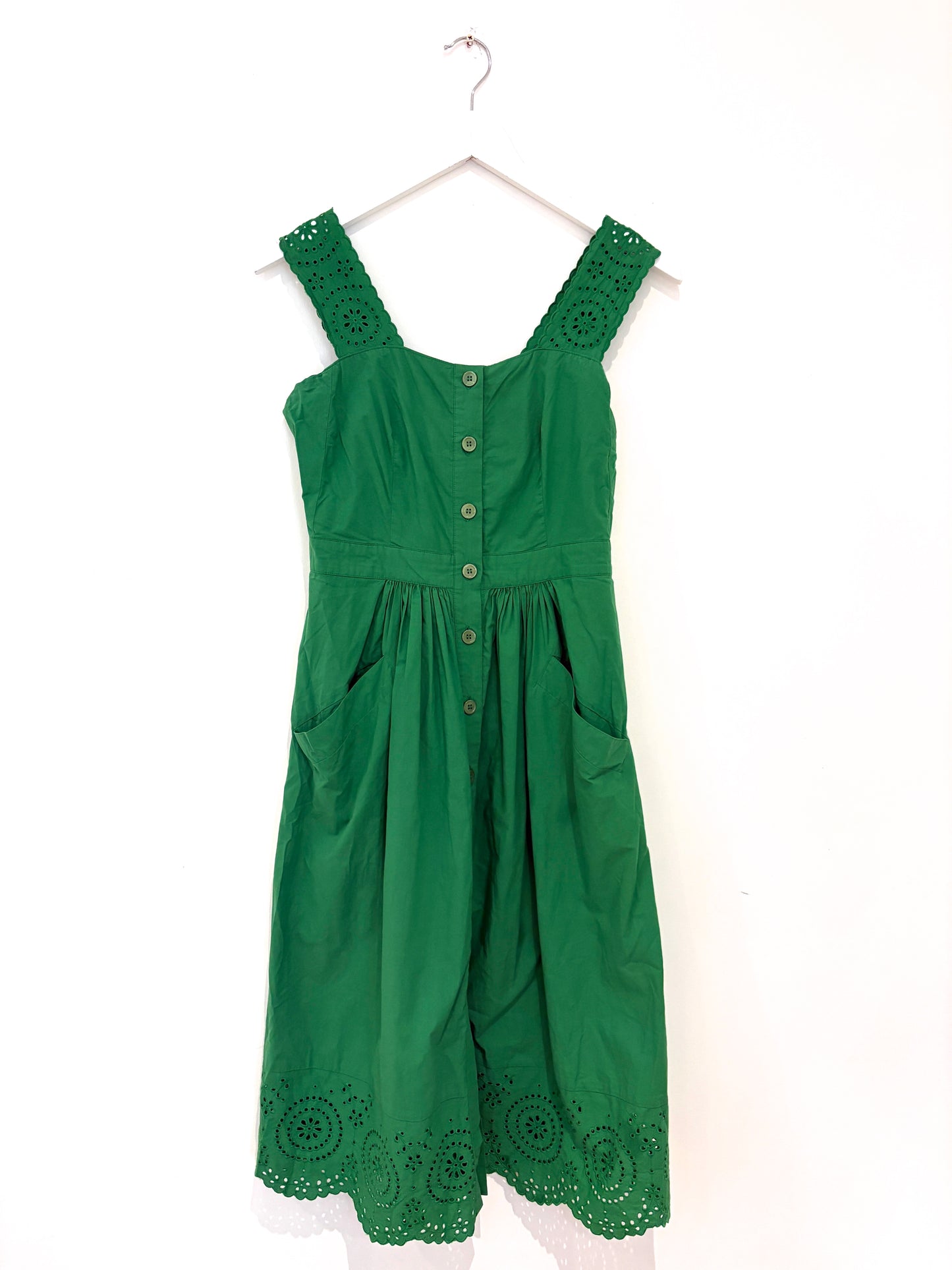Tara Jarmon Green Cotton Dress UK 8