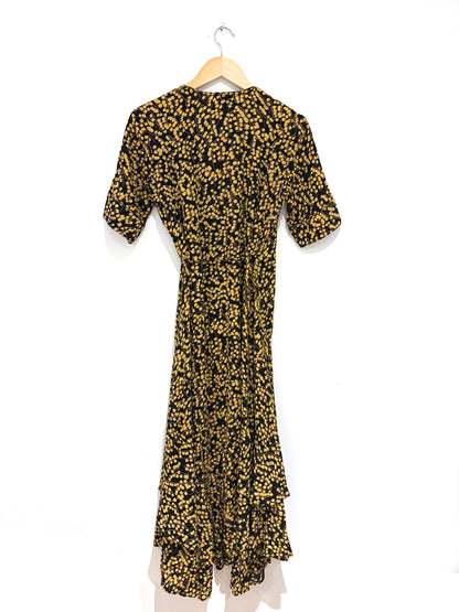 Ganni Ruffled Floral Midi Dress UK 10