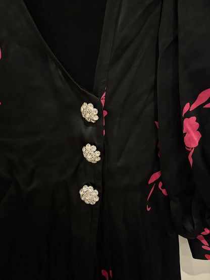 Ganni Floral Puff Sleeved Dress UK 10