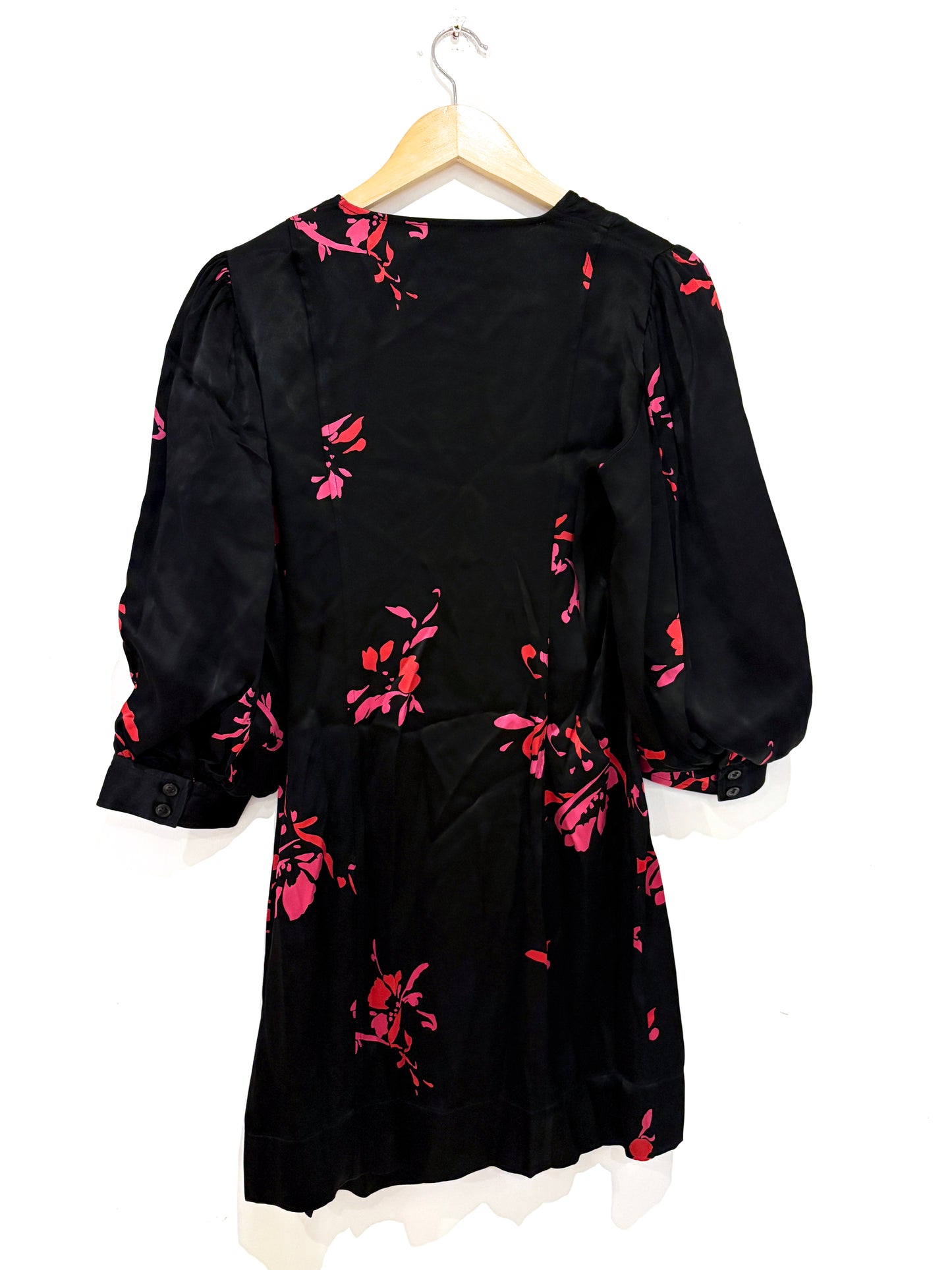 Ganni Floral Puff Sleeved Dress UK 10
