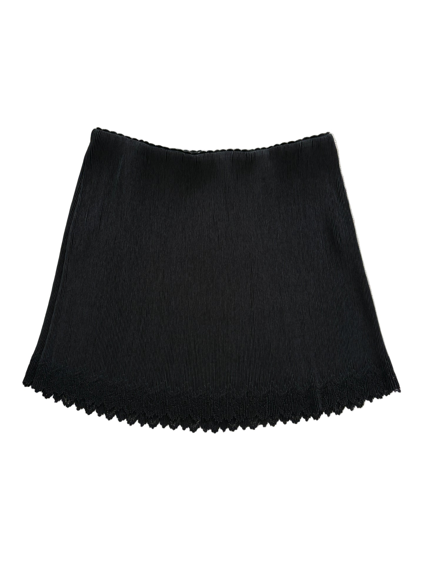 Alexander Wang Black Pleated Lace Mini Skirt