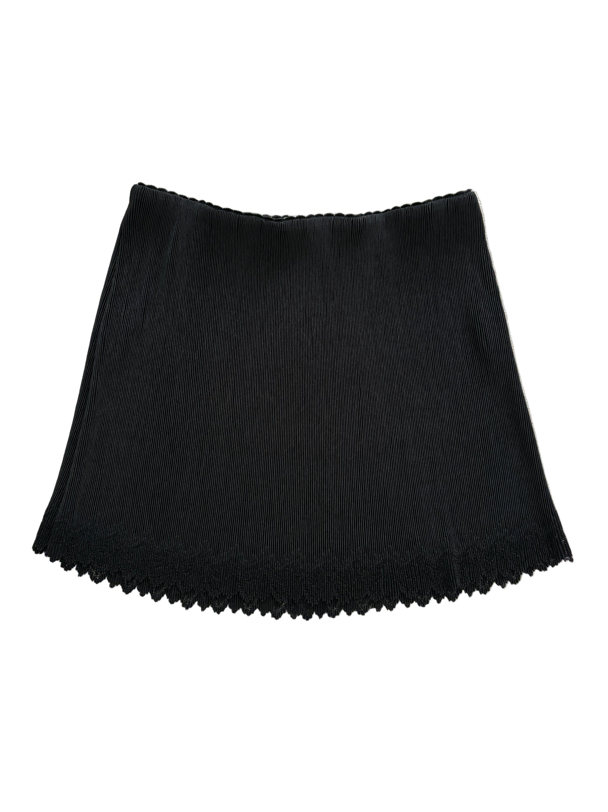 Alexander Wang Black Pleated Lace Mini Skirt