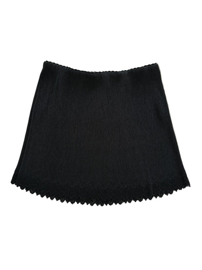 Alexander Wang Black Pleated Lace Mini Skirt