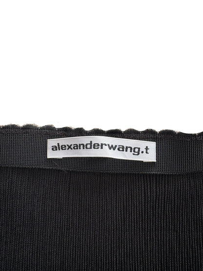 Alexander Wang T. Black Pleated Lace Mini Skirt S/M