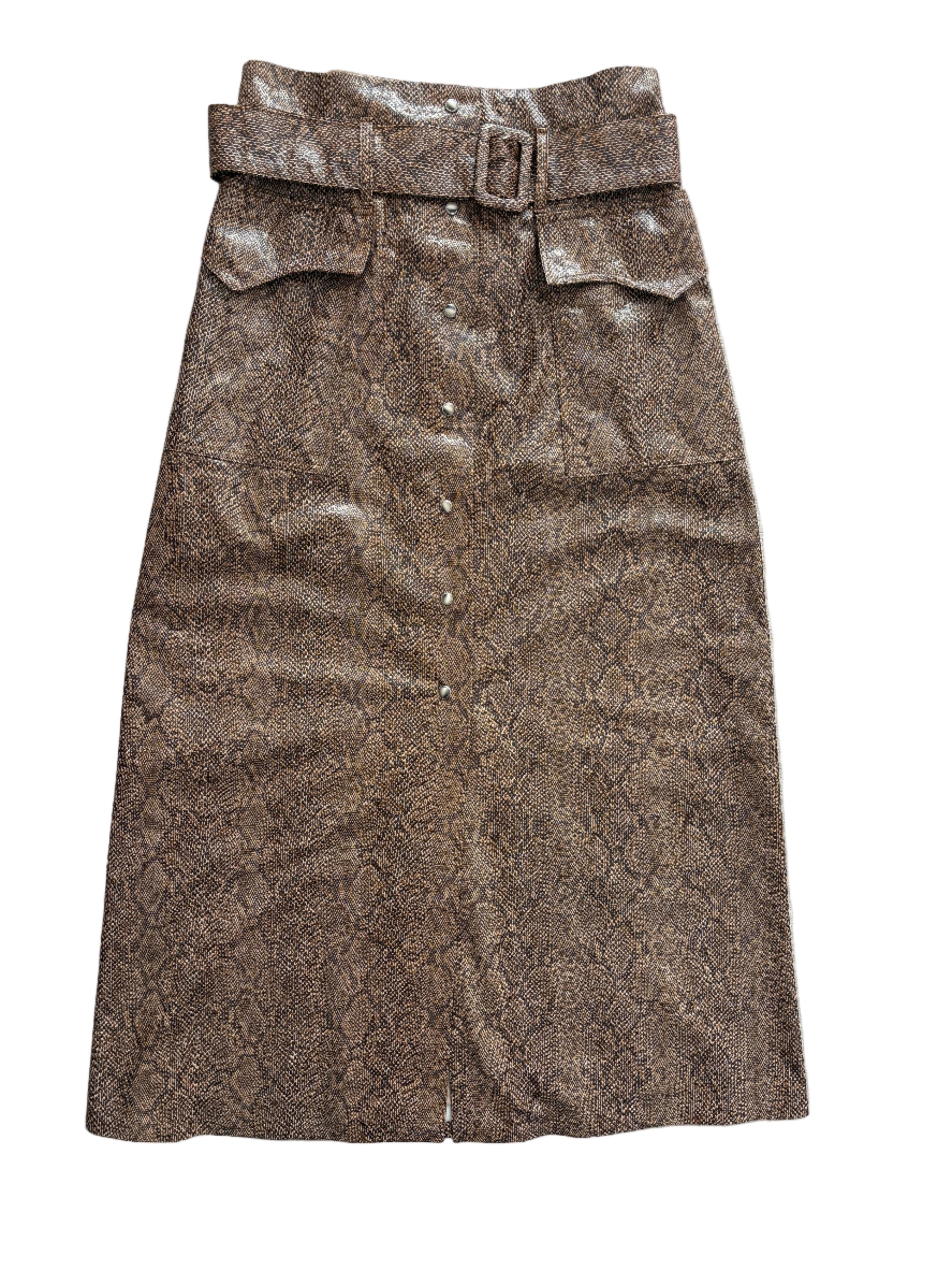 Nanushka Snake Print Midi Skirt