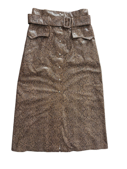 Nanushka Snake Print Midi Skirt