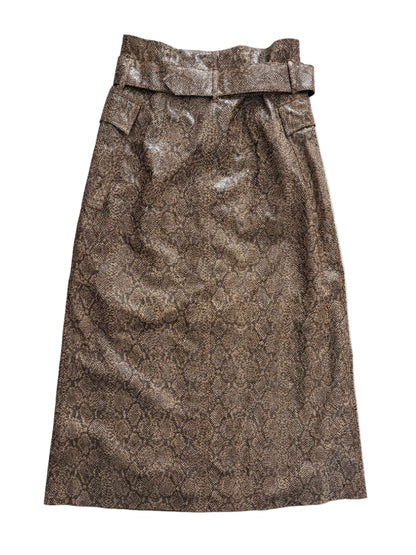 New With Tags Nanushka Brown Snake Vegan Leather Aarohi Skirt L