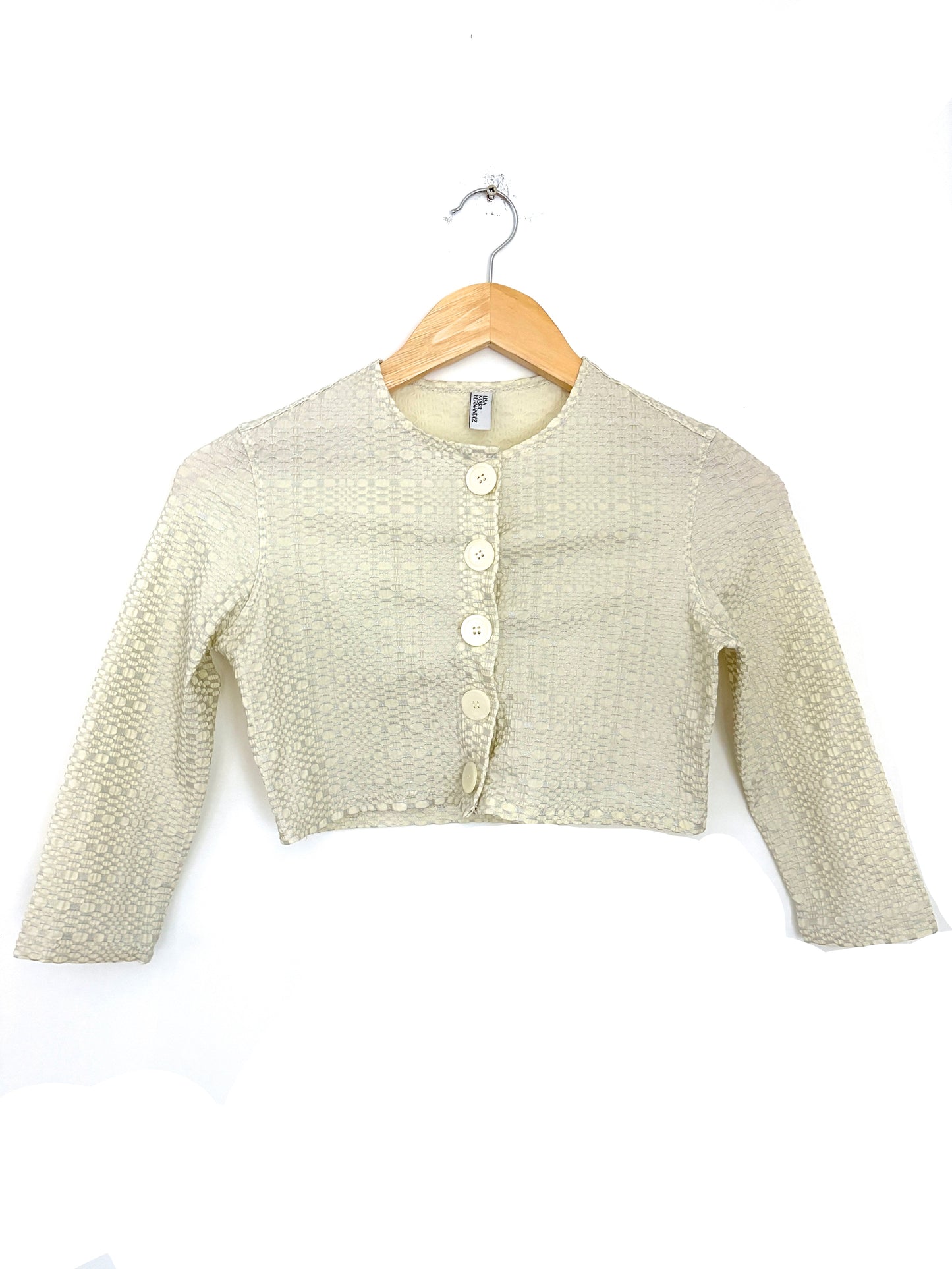 Lisa Marie Fernandez Ivory Cropped Cardigan