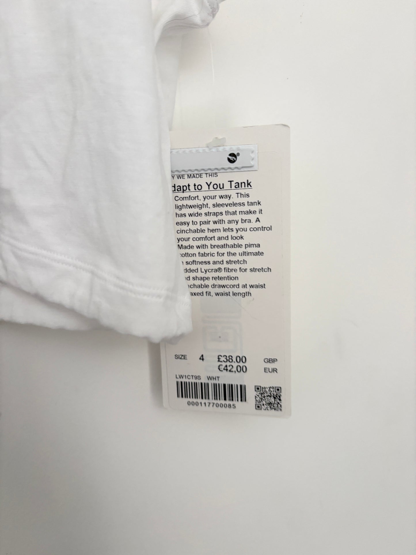New with Tags Lululemon Adapt to You Tank UK 8