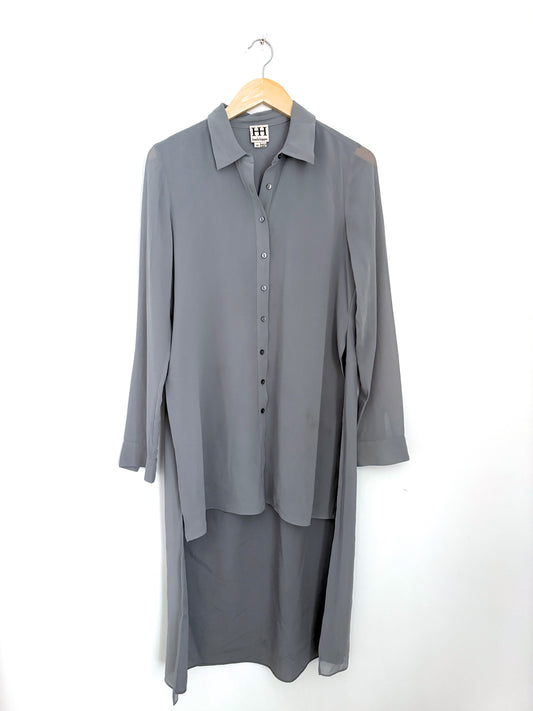Haute Hippie Grey High-Low Shirt Dress M