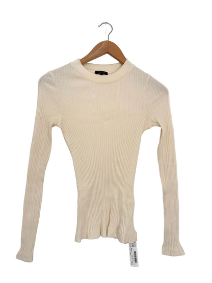 Massimo Dutti cream cotton ribbed top