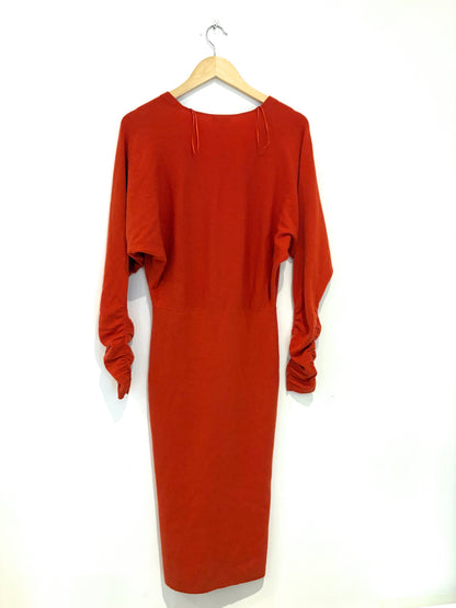 New With Tags Reiss Jenna Ruched Sleeve Knit Dress M