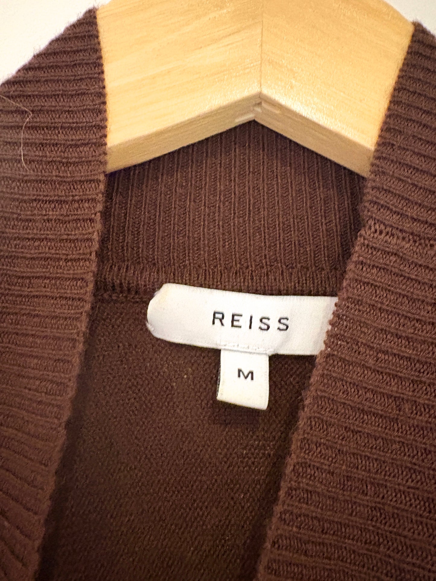 Reiss Brown Wool Roll-neck Knit M