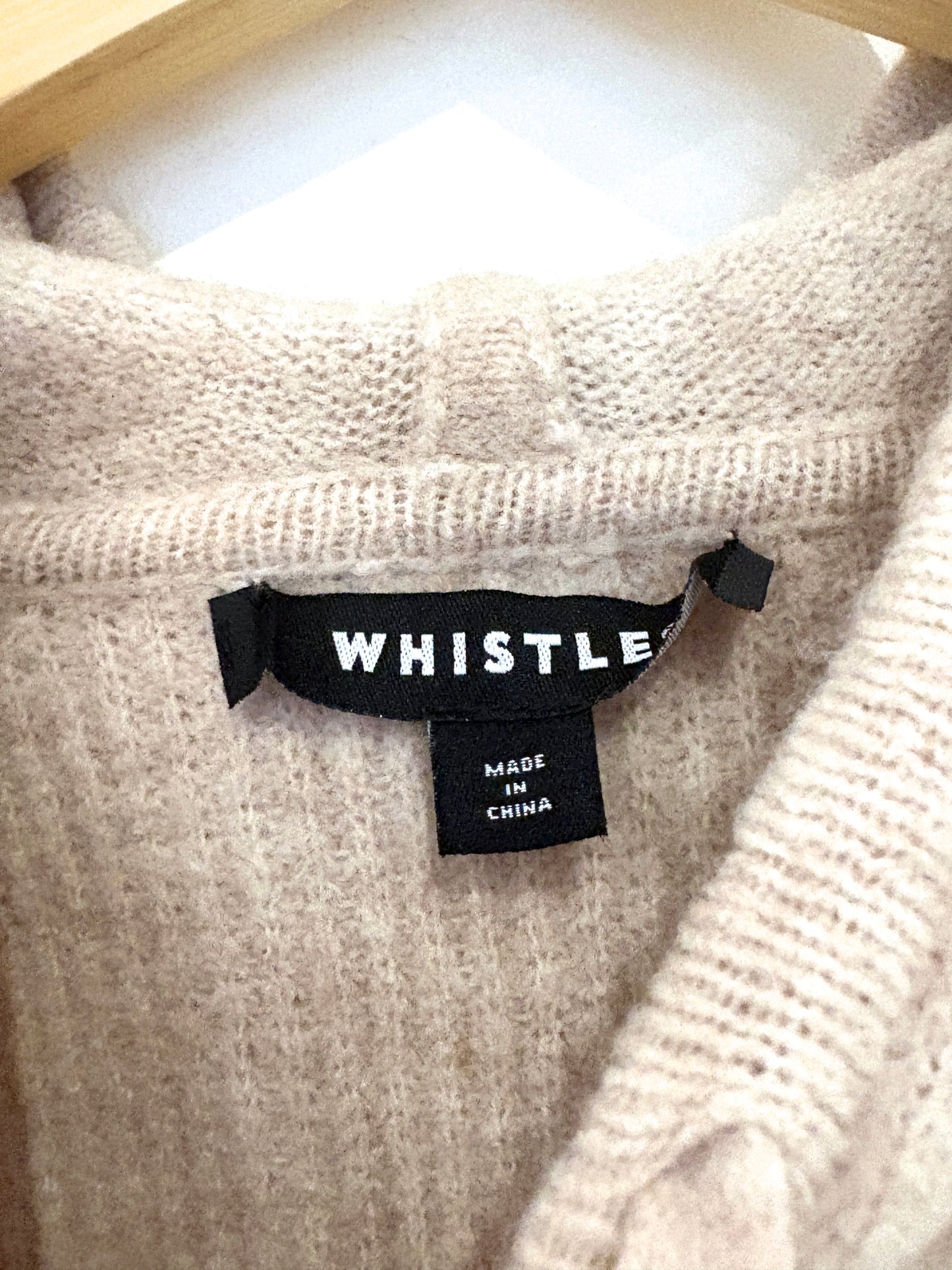 Whistles Beige Hooded Knit M