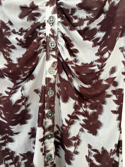 Free People Printed Mesh Blouse XS